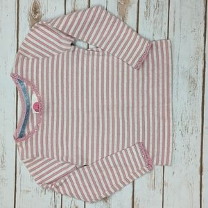 Boden Girls Striped Pointelle Shirt 4-5Y